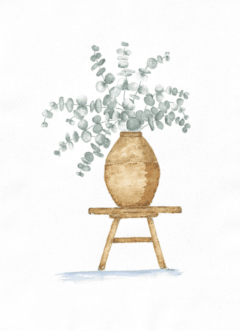Bouquet d'eucalyptus style bohème
